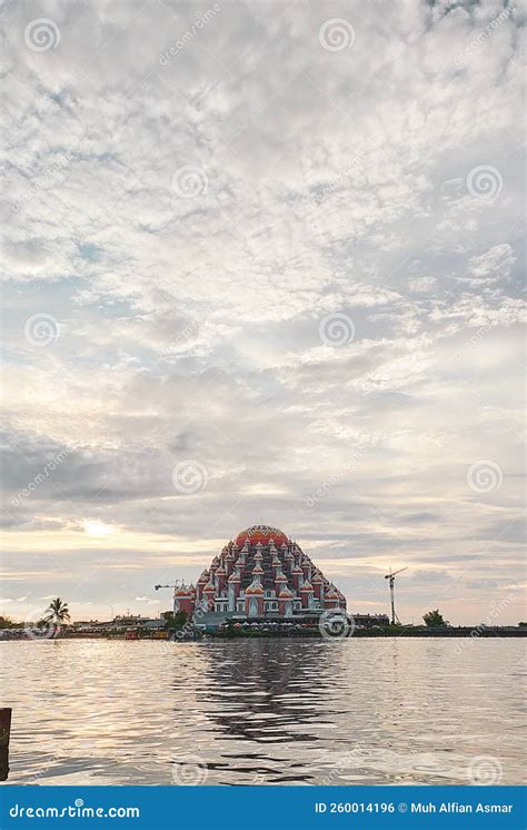 Kubah Mosque Or Golden Dome Mosque At Losari Beach Makassar