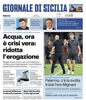 Prima Pagina Giornale Di Sicilia Palermo Inizia L Era Mignani