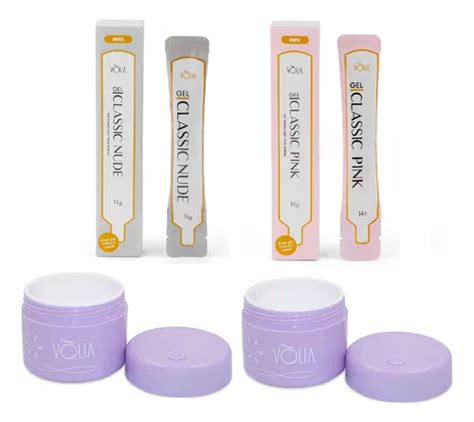 Kit Gel Volia Sachê Classic Pink E Classic Nude Pote Eco MercadoLivre