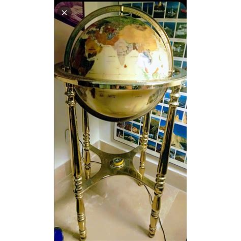 Modern World Globe On Brass Stand Sounique Pk