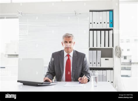 Mature Businessman Looking At Camera In His Office Stock Photo Alamy
