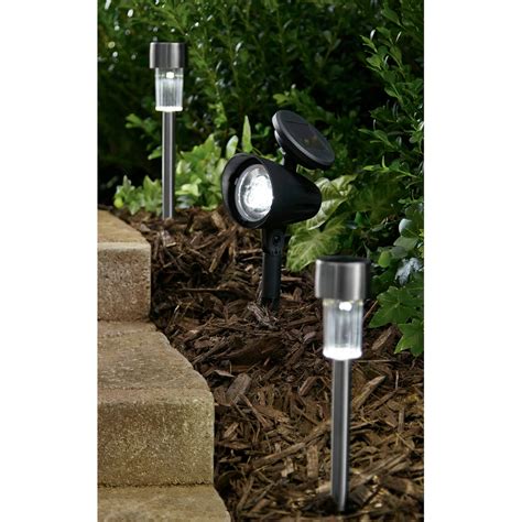 Mainstays Stainless Steel 8 Piece Starter Solar Powered Landscape Light