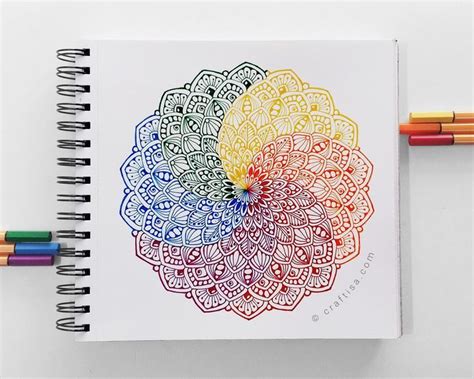 Spiral Colored Mandala | Doodle art designs, Mandala art therapy, Mandala