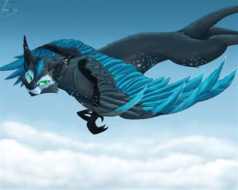 Cat With Dragon Wings Warrior Cats Warrior Cat Mythical Creatures