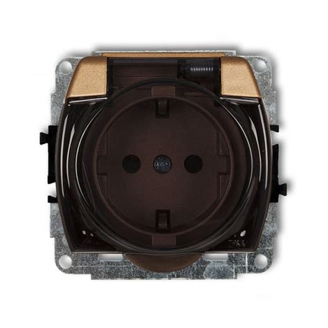 розетка с защитой от воды с заземлением schuko 2p+z Karlik 8GPB-1sd ...