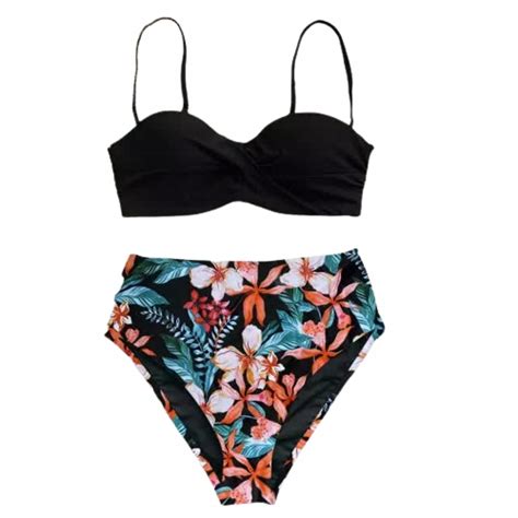 STRÓJ KĄPIELOWY dwuczęściowy BIKINI wysoki stan M Allegro pl