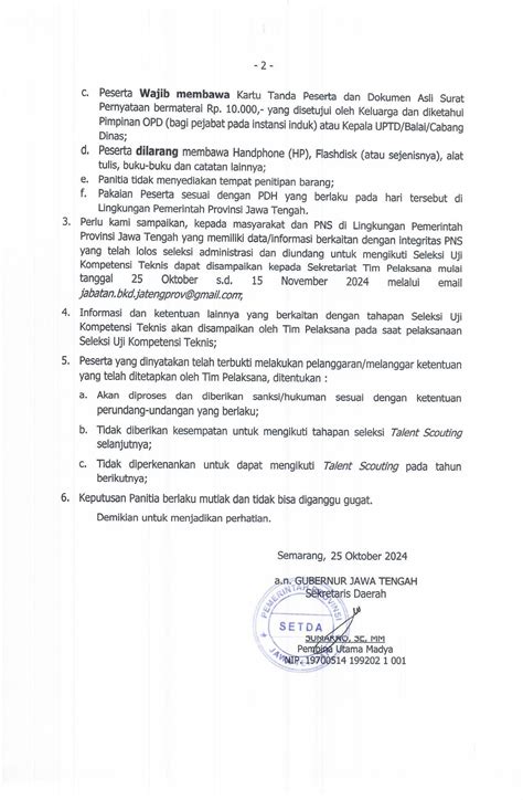 Talent Scouting 2024 Pemprov Jateng