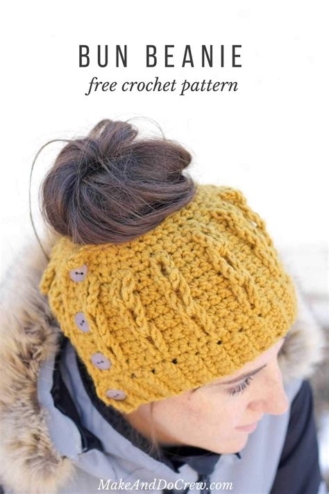 10 Free Messy Bun Hat Crochet Patterns Mango Tree Crafts Bloglovin