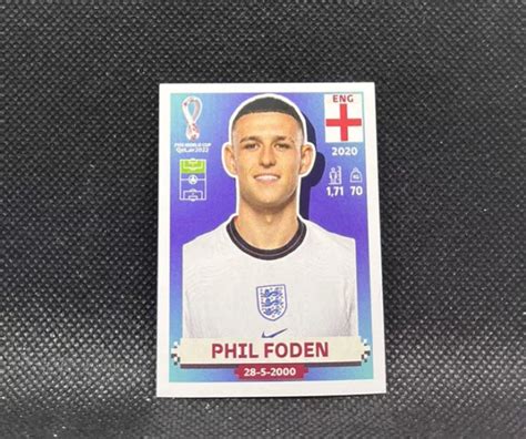 PHIL FODEN PANINI FIFA World Cup Qatar 2022 Stickers ENG 17 England