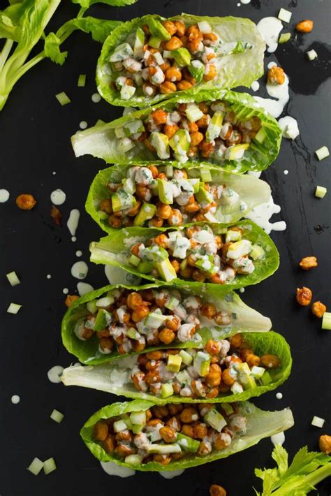 Buffalo Chickpea Lettuce Wraps - Pass the Plants