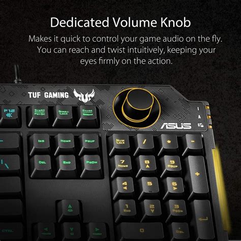 ASUS TUF K1 Membrane Gaming Keyboard for PC | Programmable Key | Volume ...