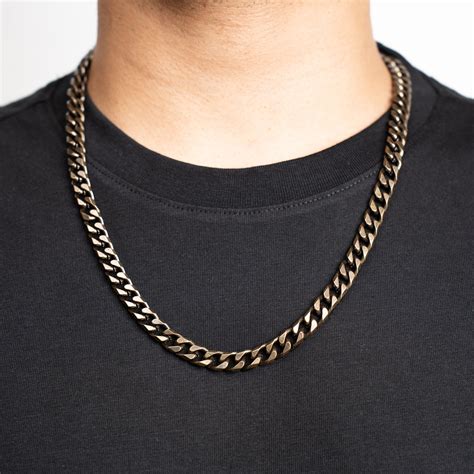 Cuban Neck Chain 8mm Rustic Gold Zach Beyond Artistry