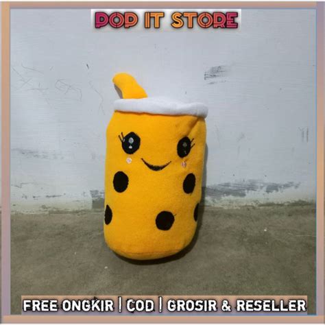 jual boneka boba  cm kuning bubble milk tea doll viral tiktok