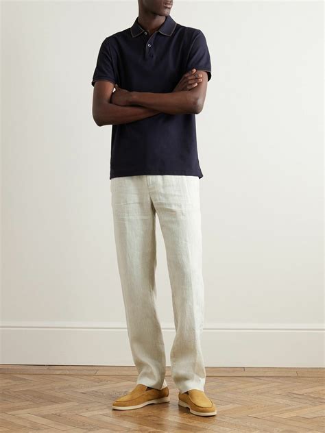 Loro Piana Gadd Straight Leg Linen Trousers White Loro Piana