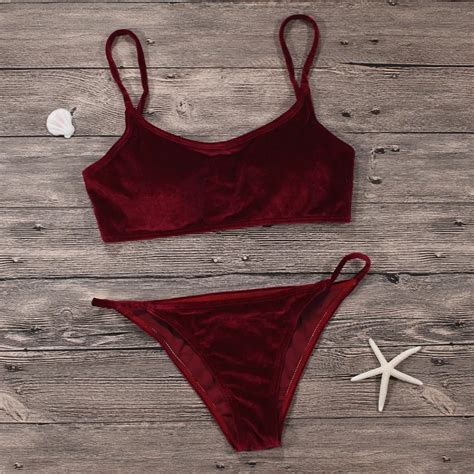 Aliexpress Buy Velvet Bikini Set 2018 Women Swimsuit Monokini