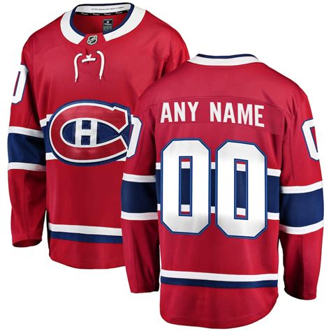 Men's Montreal Canadiens Fanatics Branded Red Home Breakaway Custom Jersey