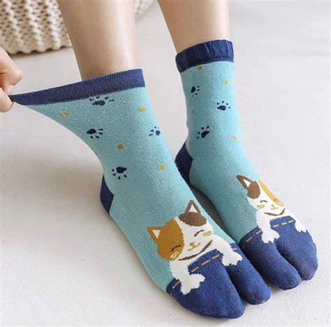 Tabi Socks Two Finger Socks Japanese Style Unisex Cotton Toe Etsy