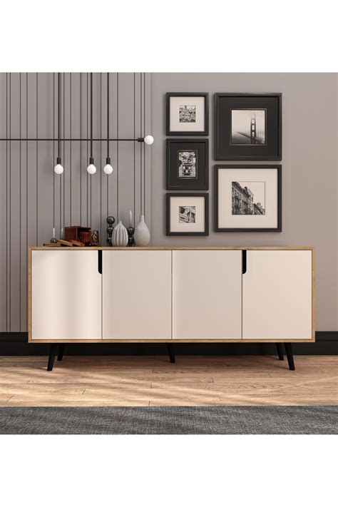 VM VERTEX MOBİLYA Latina Modern Konsol Cm Safir Meşe Beyaz