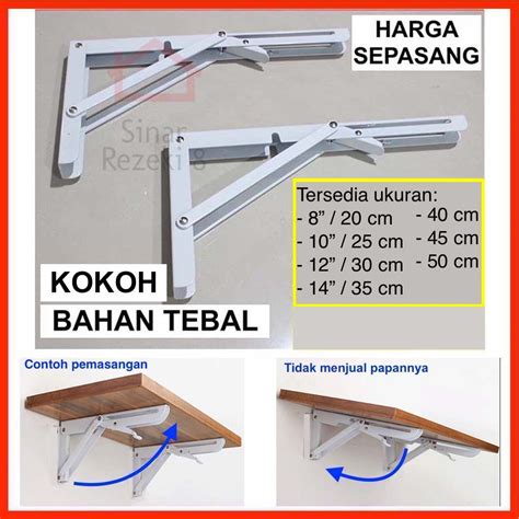 Jual 40 Cm Siku Lipat Dinding Penyangga Rak Meja Shelf Bracket Foldable