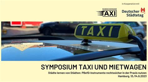 Anstehendes Pbefg Symposium Genehmigungsbeh Rden Tauschen Sich Zu Taxi