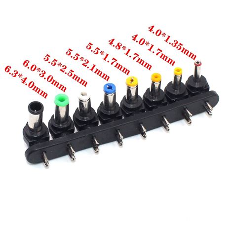 1 Set 8pcs Notebook Laptop Universal DC AC 2 Pins Plug Charger Tip