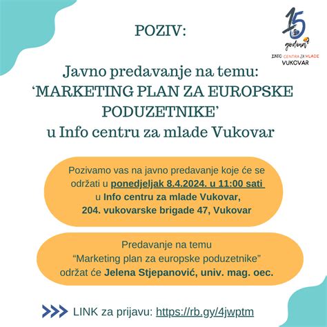 Javno Predavanje Na Temu Marketing Plan Za Europske Poduzetnike