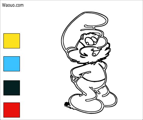 Coloriage gratuit Grand Schtroumpf à imprimer et colorier