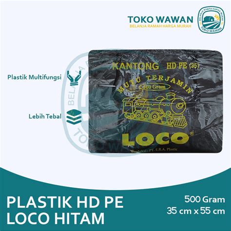 Jual Kantong Plastik HD PE Loco Hitam Tebal Ukuran 35 Berat 500 Gr