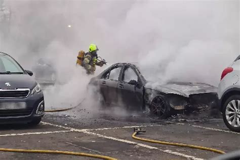 Car Bursts Into Flames In Scots ASDA Car Park As Fire Crews Race To