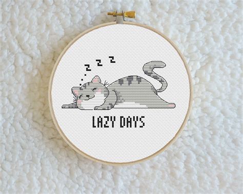 Cat Cross Stitch Pattern Counted Cute Cross Stitch Chart Inspire Uplift