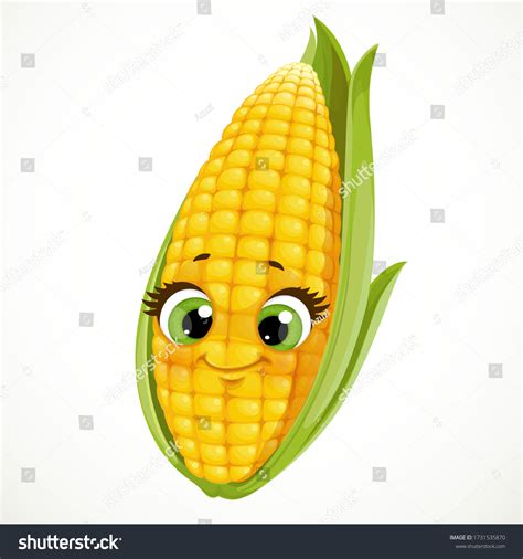 Cute Cartoon Emoji Corn Isolated On Stock Vector (Royalty Free) 1731535870 | Shutterstock