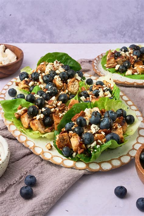 Blueberry Balsamic Chicken Lettuce Wraps Blueberry Org