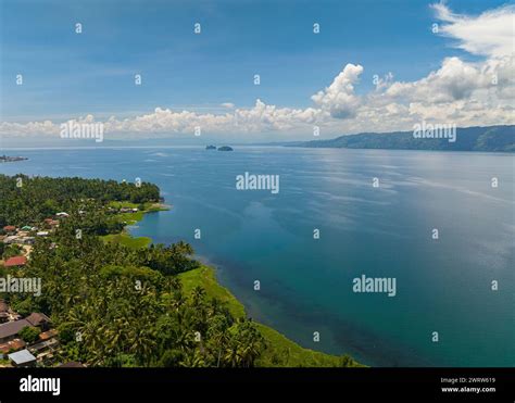 Lake Lanao in Lanao del Sur. Blue sky and clouds. Mindanao, Philippines ...