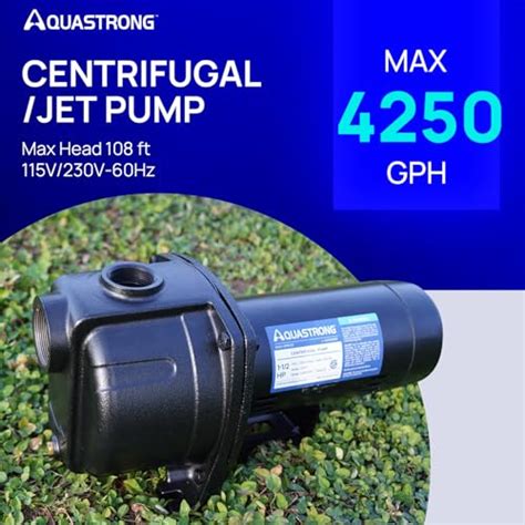 Snapklik 1 5 HP Centrifugal Jet Pump 4250 GPH 115 230V Durable