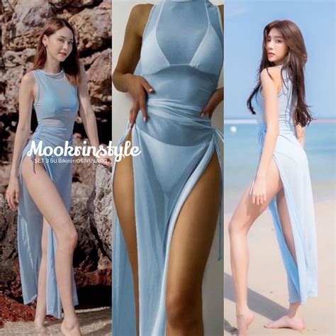 ไดทงเซท สงจากไทย ชดเซท Bikini ได3ชน สสวยทกส ชดไปทะเล บกน สายฝอ ชดวายนำผหญง