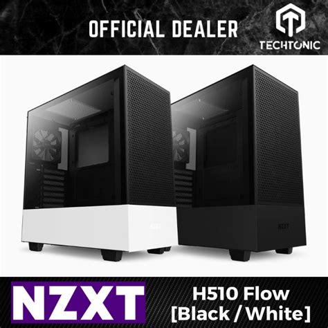 Nzxt H510 Flow Compact Mid Tower Case With Tempered Glass Black