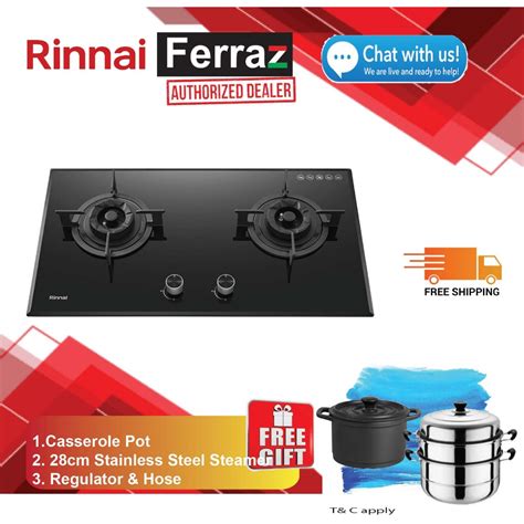 Rinnai RB 772G 2 Burner Built In Gas Hob Tempered Glass Shopee Malaysia