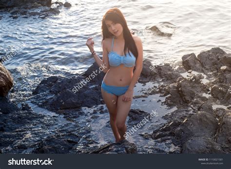 Asian Sexy Woman Blue Bikini On Stock Photo Shutterstock