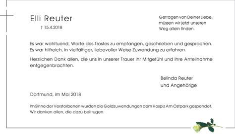 Traueranzeigen Von Elli Reuter Trauer In Nrw De