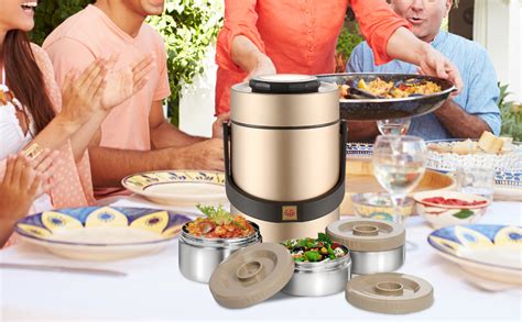 Thermos Food Container Hot Food Container 3 Tier Stackable Vacuum Insulated Food Jar