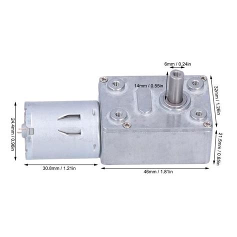 Moteur à engrenage à vis sans fin DC 24V avec réducteur de turbine à