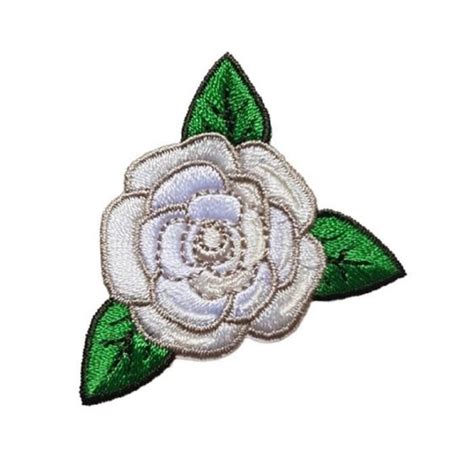 Patch Ecusson Thermocollant Fleur Rose coloris écru 4 x 5 cm