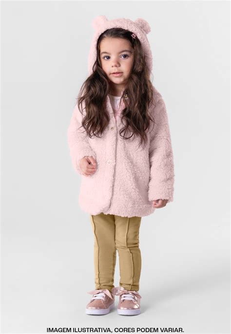 Conjunto Infantil 2pçs Manga Longa Brandili Mundi Pelo Rosa Compre