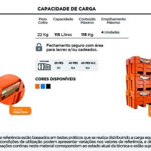 Cofre De Carga 115 L Parede Dupla Tecnotri