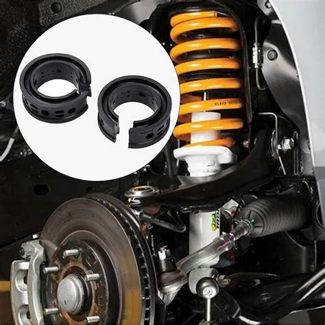 Car Shock Absorber Black Rubber 2PCS, Improved Cushioning Performance