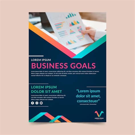 Premium Vector | Business goals flyer template