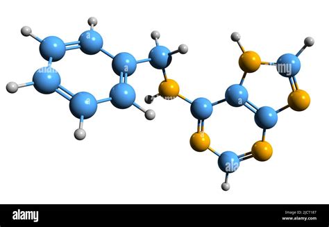 D Image De La Formule Squelettique De La Benzylaminopurine