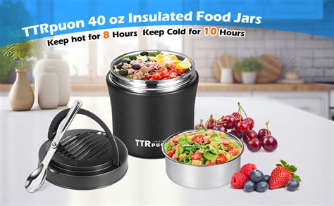 Amazon TTrpuon Insulated Food Container Soup Thermo For Hot Cold Food Adults 40 OZ