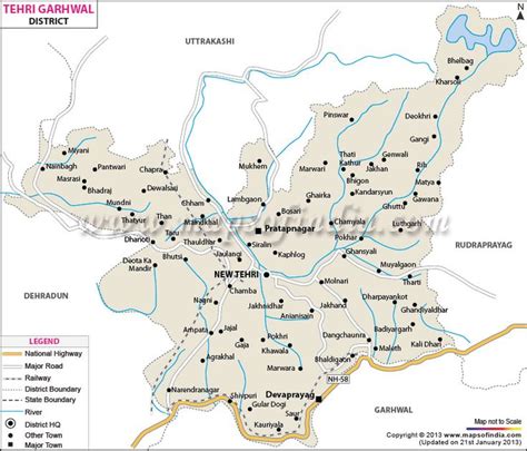 Tehri Garhwal District Map | Information