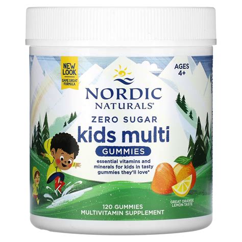 Nordic Naturals, жувальні мультивітаміни для дітей, без цукру, апельсин ...